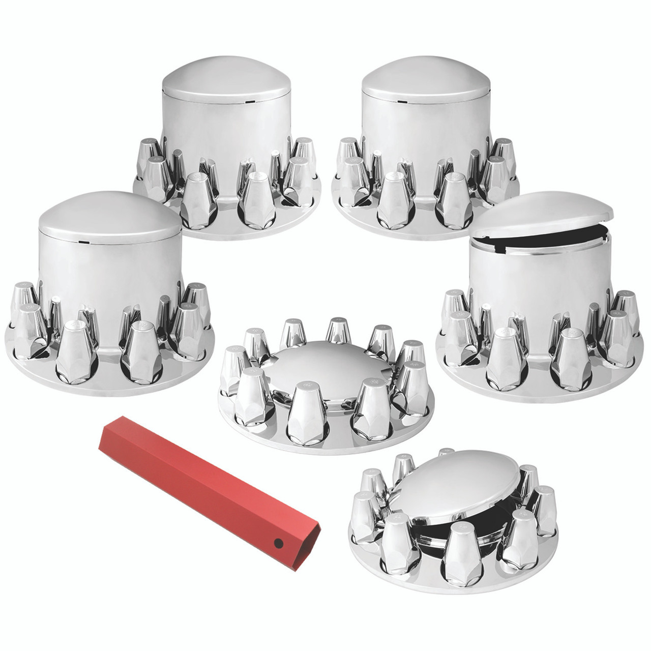 Chrome Plastic ABS Complete Front & Rear Axle Cvr Set