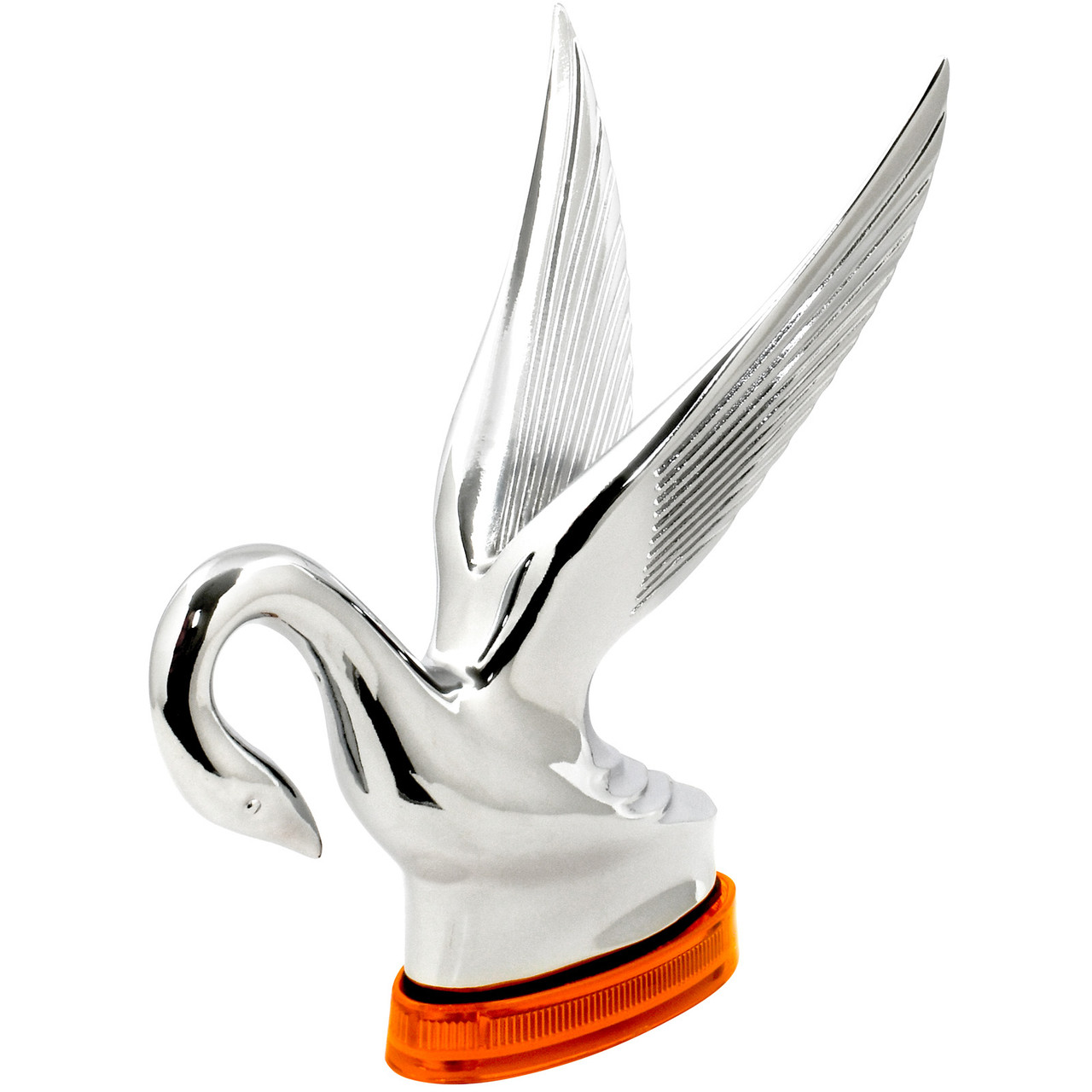 Classic Swan Hood Ornament with LED Glow Base - Thumbnail 4