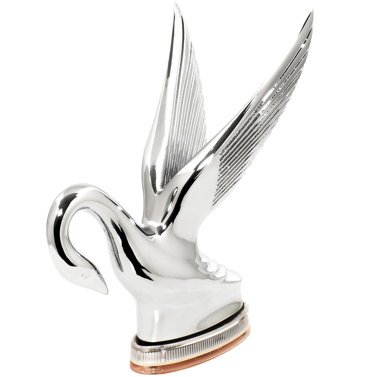Classic Swan Hood Ornament with LED Glow Base - Thumbnail 2