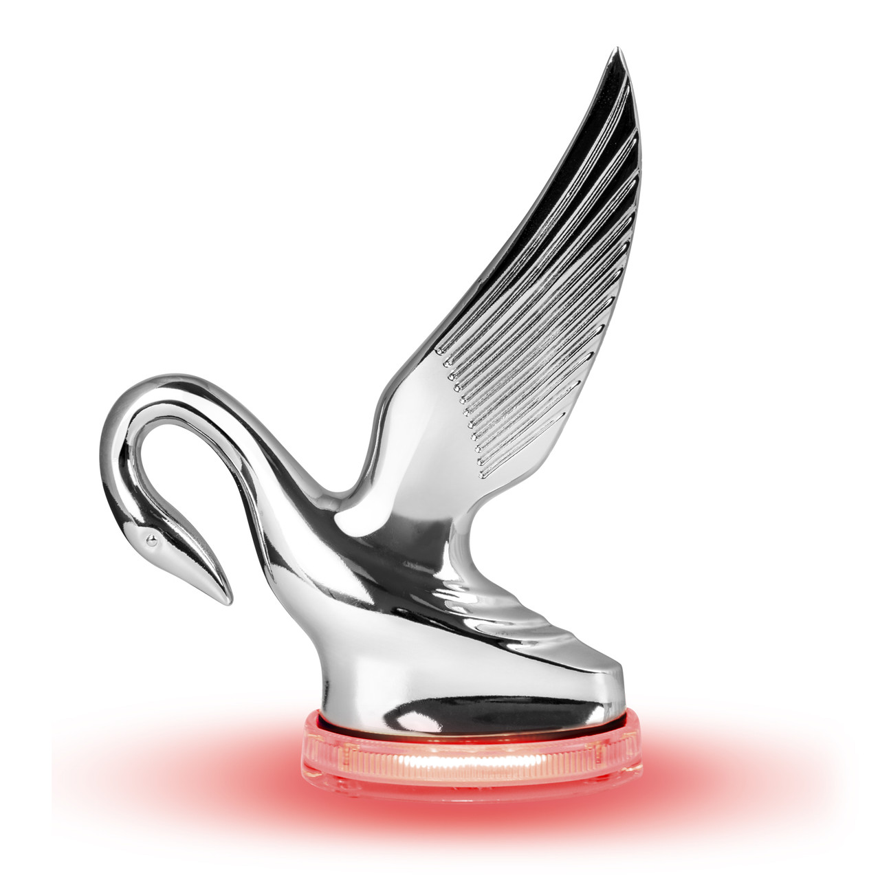 Classic Swan Hood Ornament with LED Glow Base - Thumbnail 2