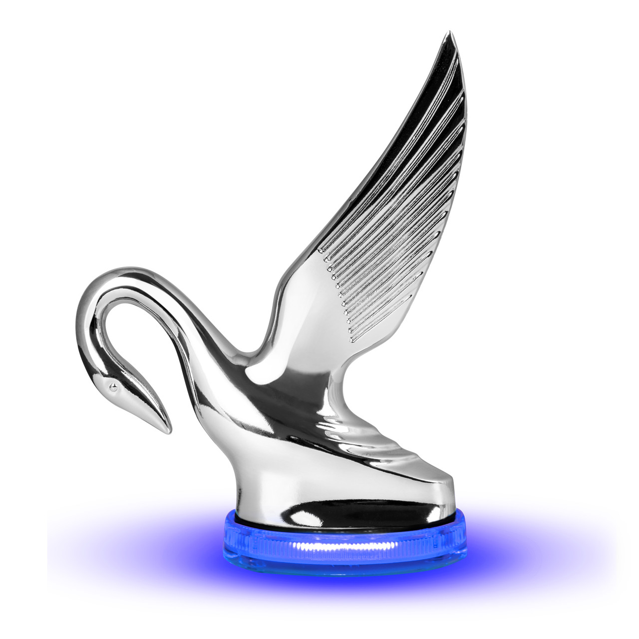 Classic Swan Hood Ornament with LED Glow Base - Thumbnail 2