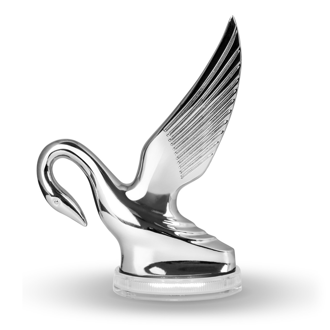 Classic Swan Hood Ornament with LED Glow Base - Thumbnail 2