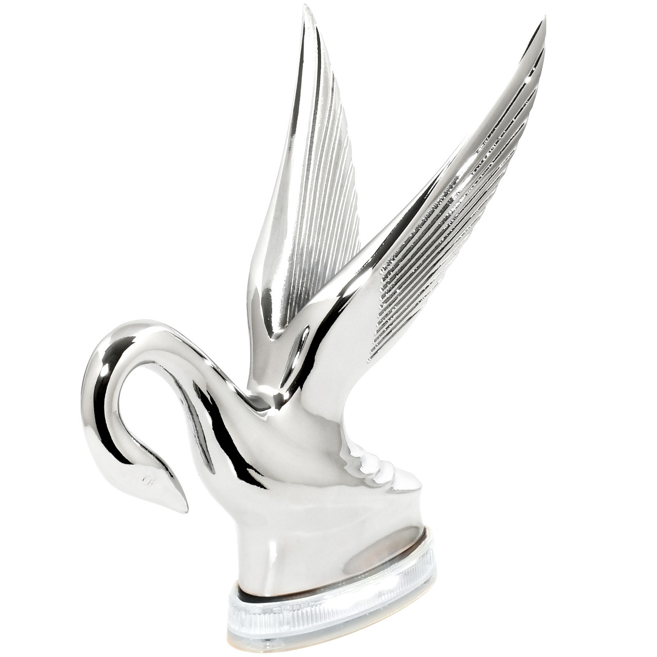 Classic Swan Hood Ornament with LED Glow Base - Thumbnail 4