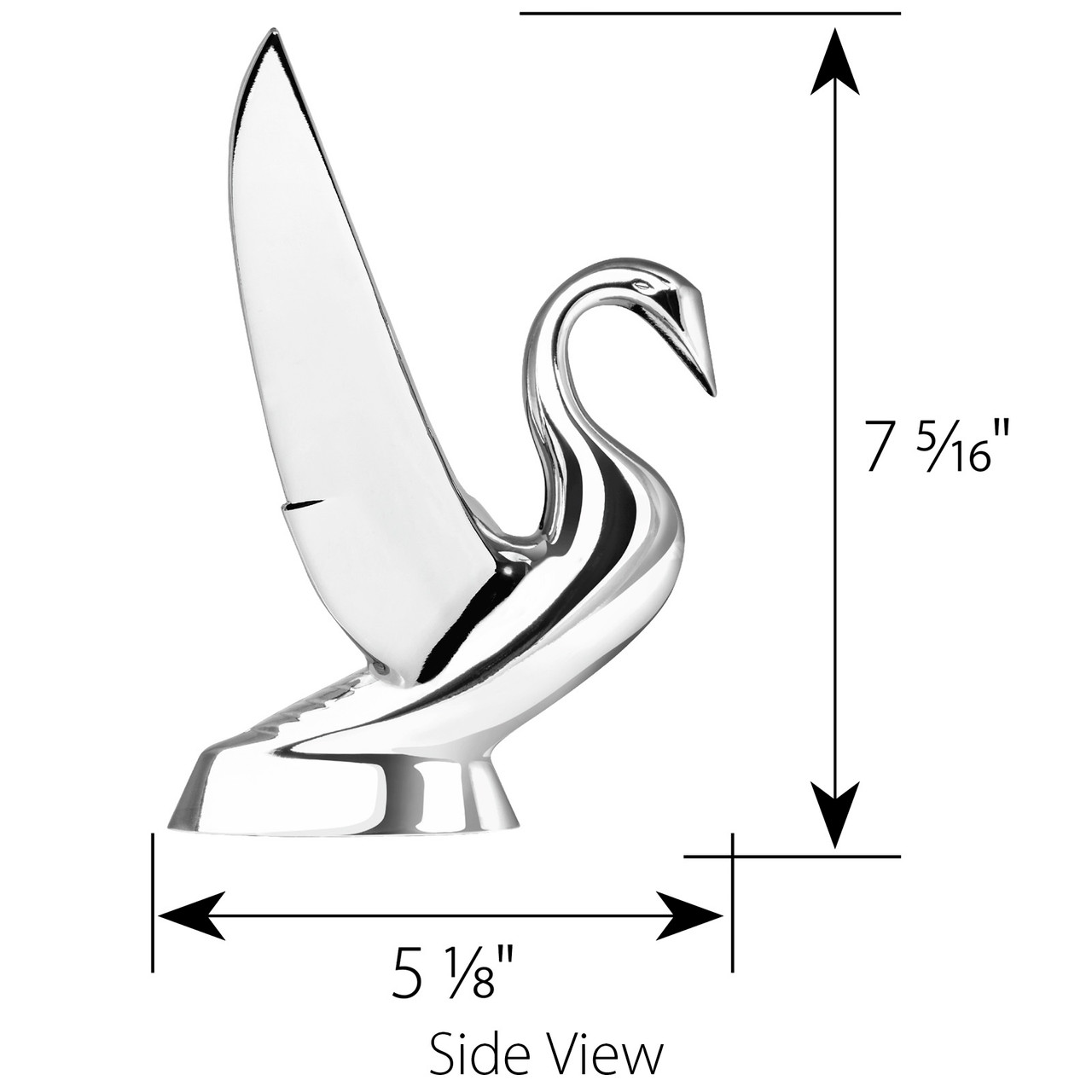 Swan Hood Ornament with Vintage Style Wings - Thumbnail 3