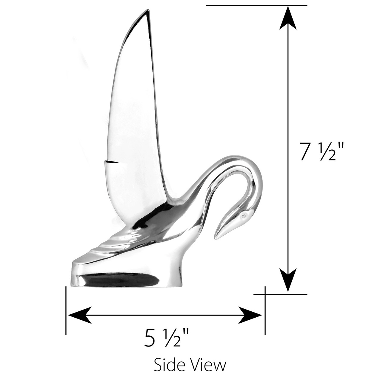 Swan Hood Ornament with Vintage Style Wings - Thumbnail 3