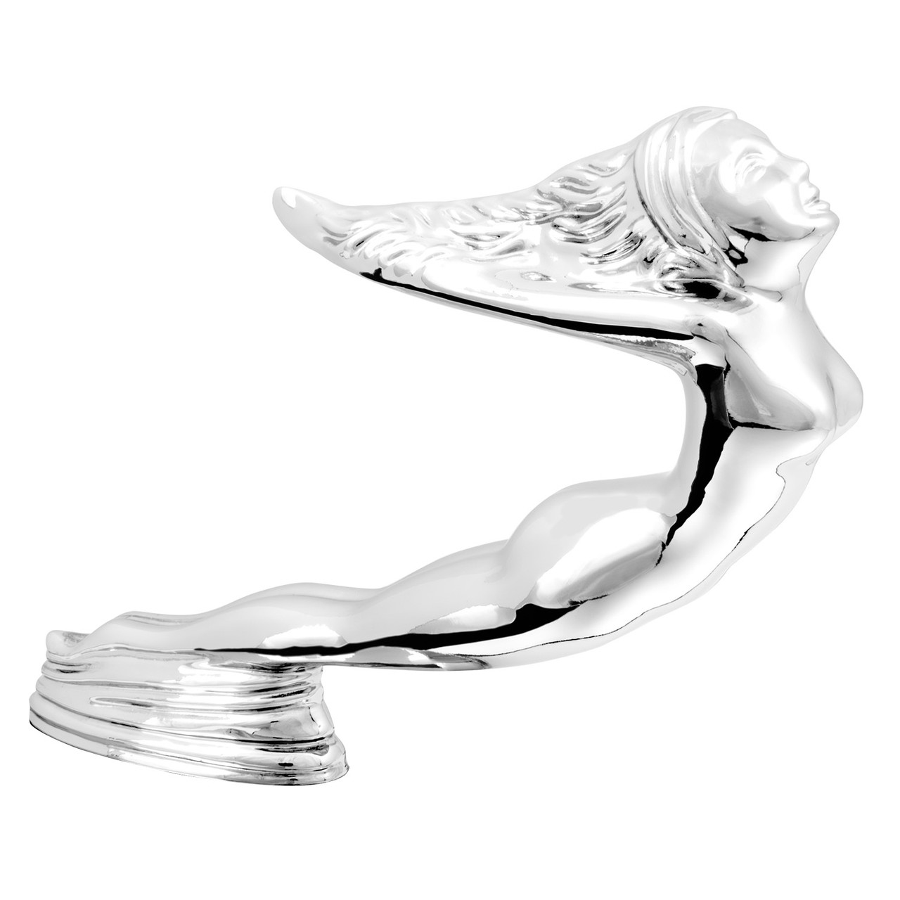 Chrome Flying Lady with Oval Base Hood Ornament - Thumbnail 2
