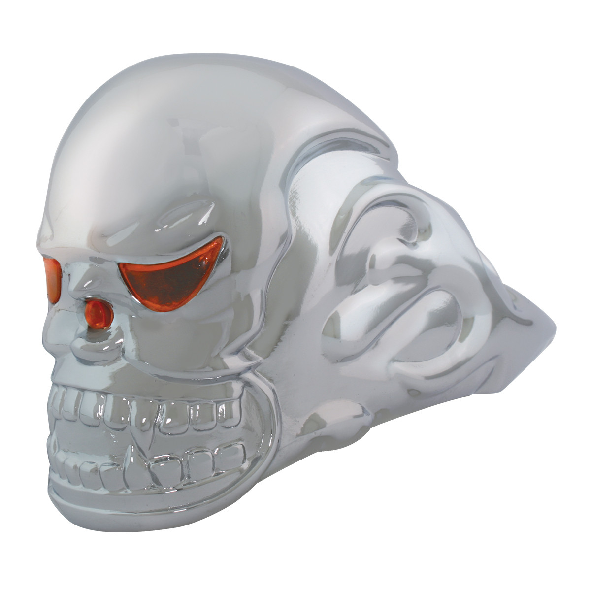 Illuminated Chrome Flame Skull - Thumbnail 3