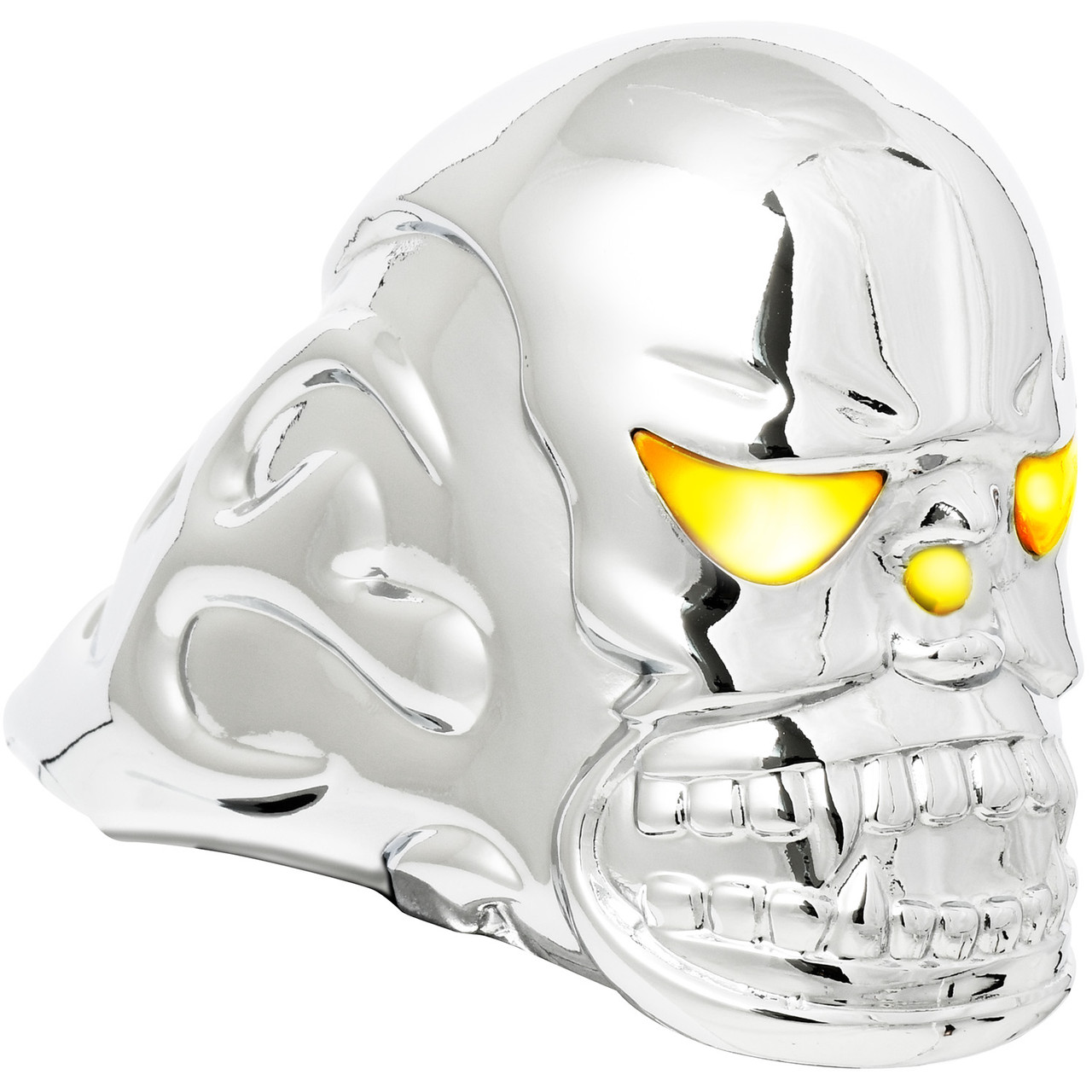 Illuminated Chrome Flame Skull - Thumbnail 4
