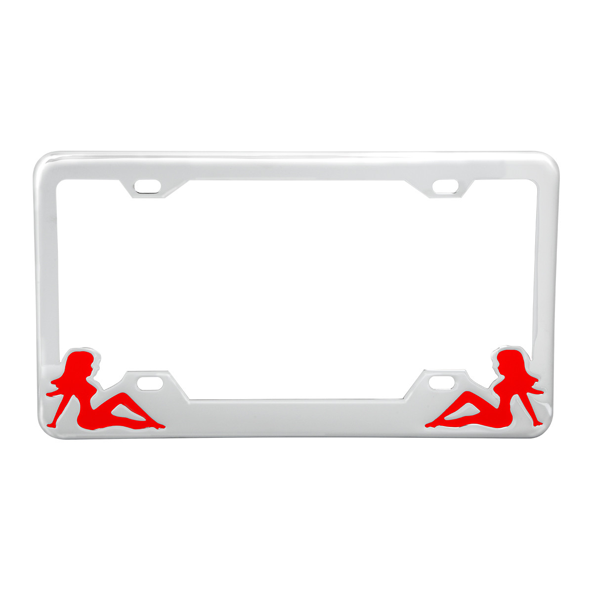License Plate Frame w/ 4 Holes & Sitting Ladies 4 Holes