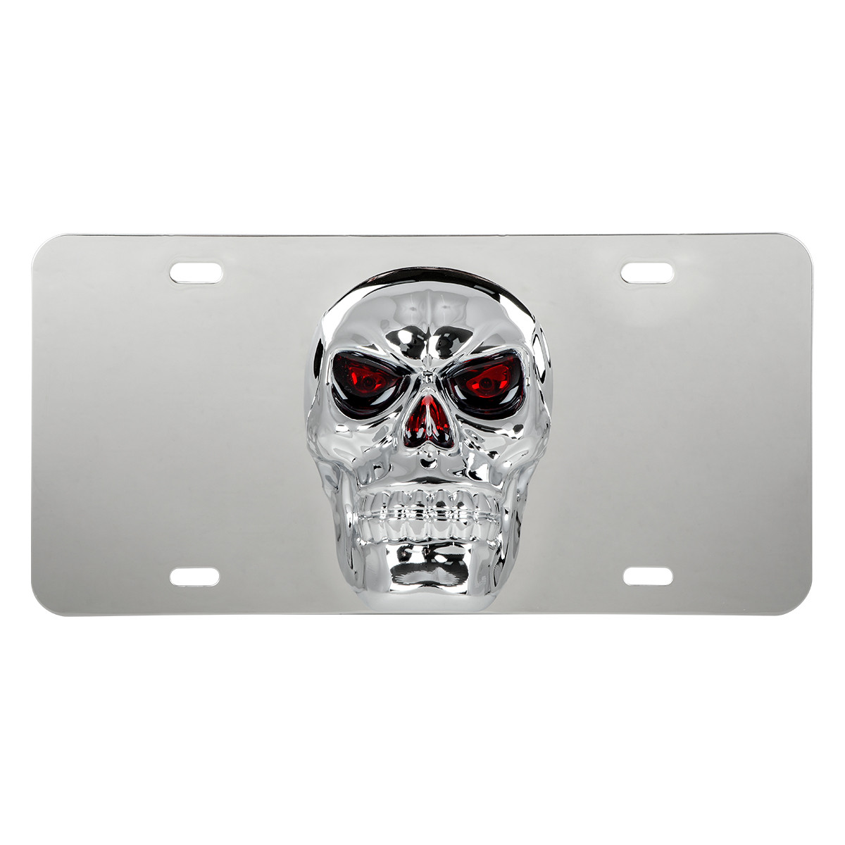 License Plate with 3D Skull Emblem