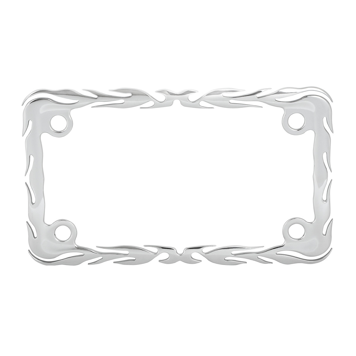 Flame Motorcycle License Plate Frame w/ 4 Holes