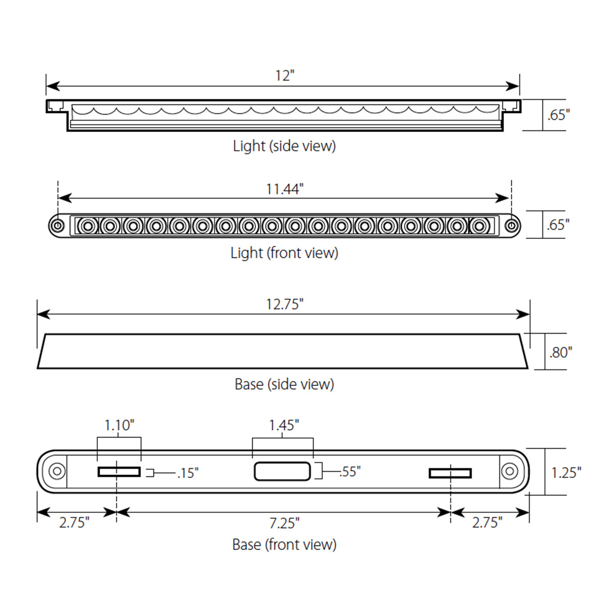 Pearl Series 12" Dual Function LED Light Bar