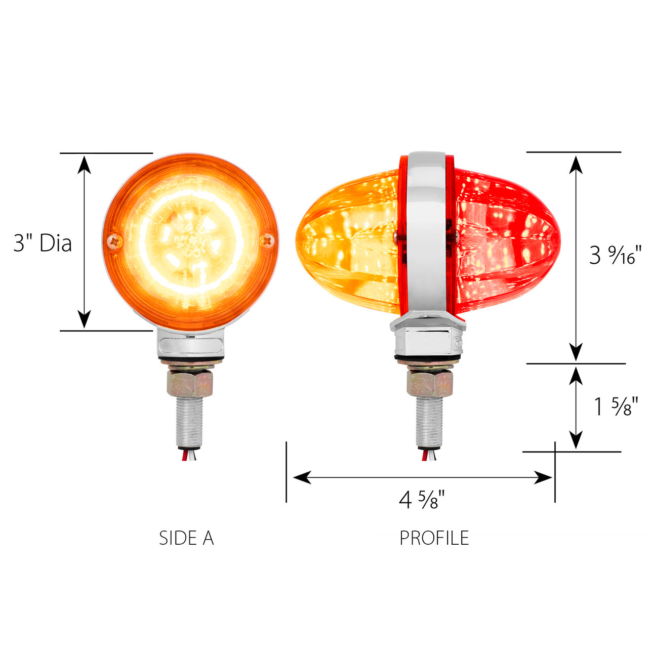 3" Watermelon Double Face High Power LED Pedestal Light - Thumbnail 5
