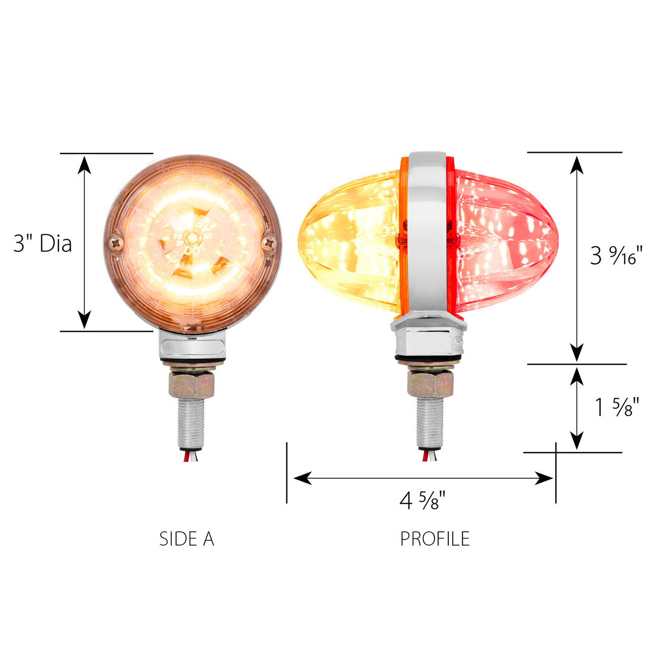 3" Watermelon Double Face High Power LED Pedestal Light - Thumbnail 4