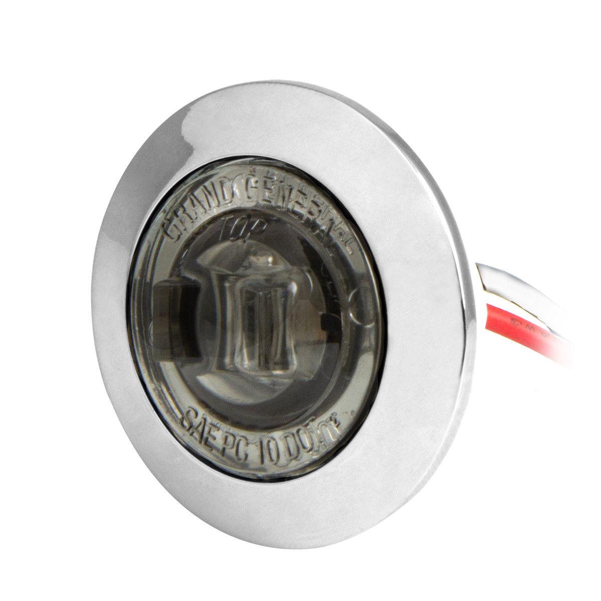 1" Mini Push/Screw Wide Angle LED Light in Smoke Lens