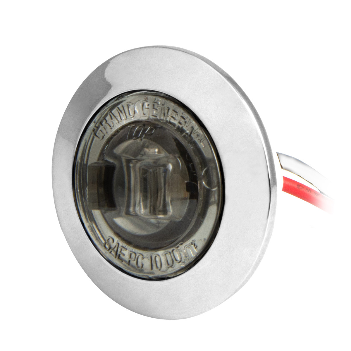 1" Mini Push/Screw Wide Angle LED Light in Smoke Lens