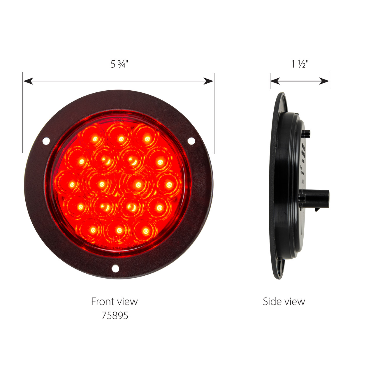 Fleet Series 4" LED Light w/ Black Flange Mount & 3-Pin Plug