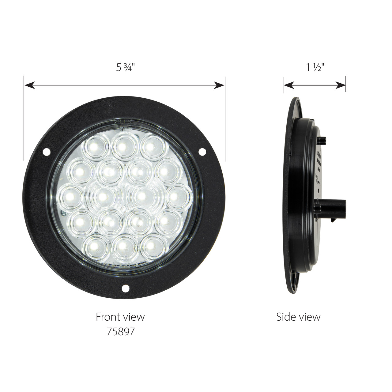 Fleet Series 4" LED Light w/ Black Flange Mount & 3-Pin Plug