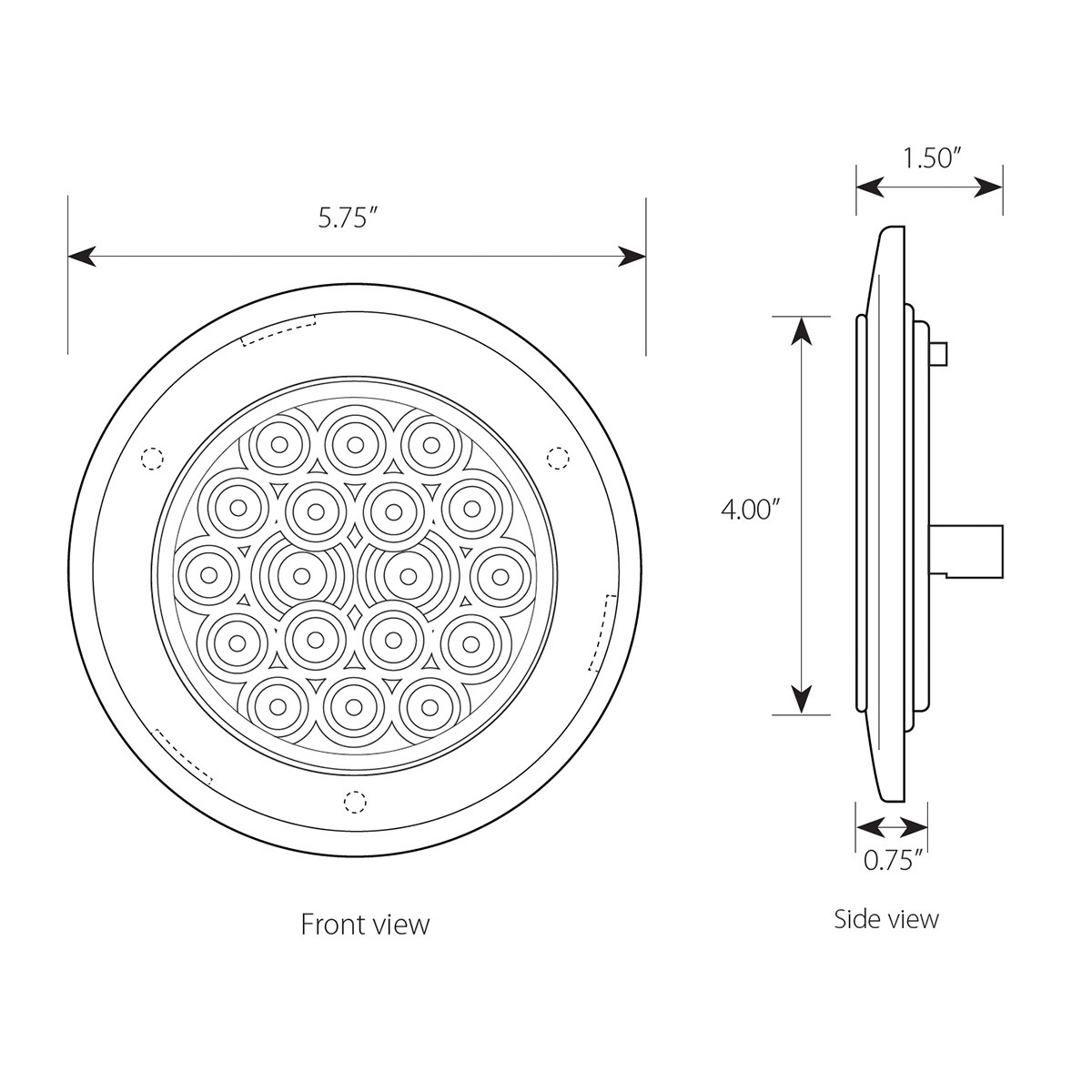 Fleet Series 4" Flange Mount LED Light w/ Twist-On Bezel & 3-Pin Plug