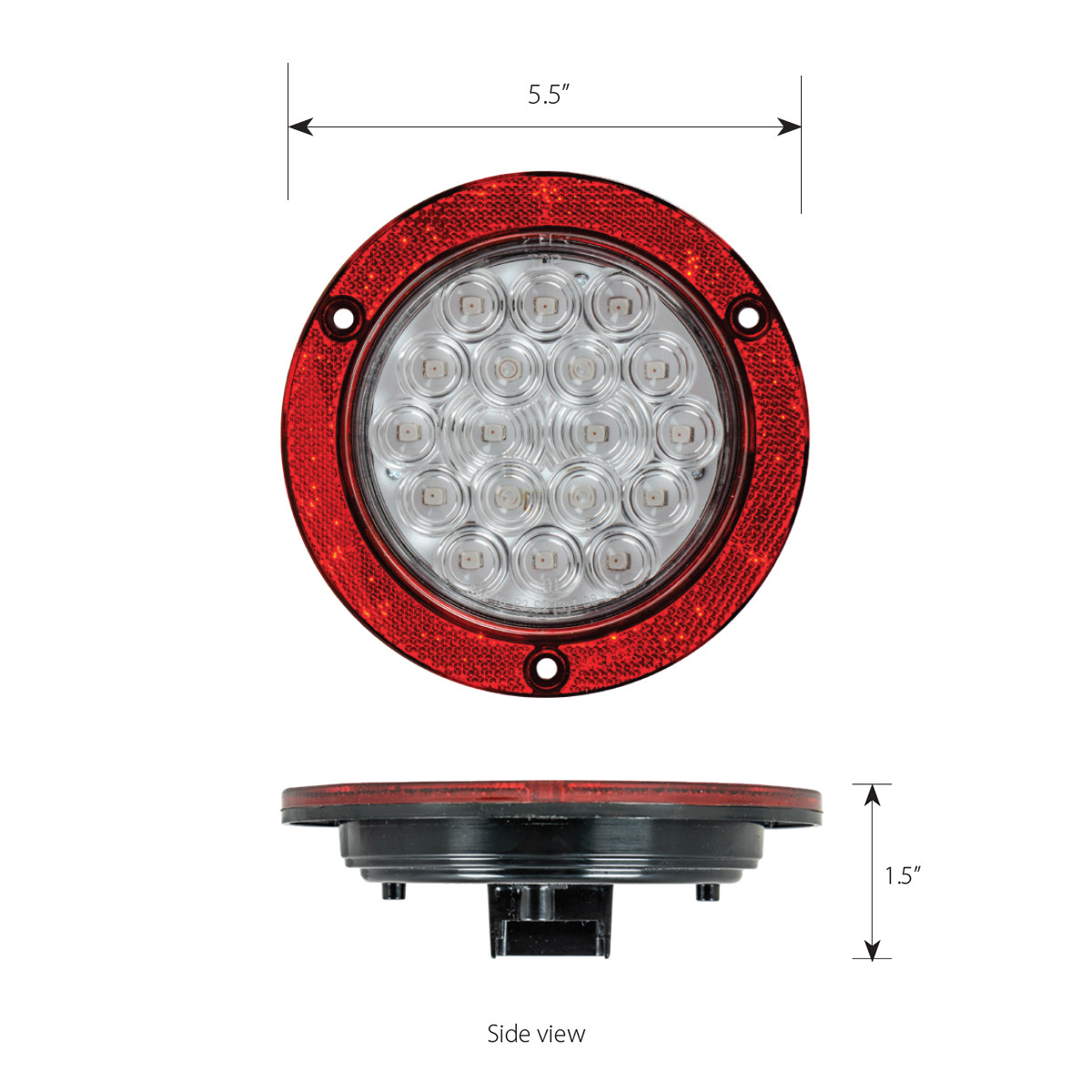 Fleet Series 4" Flange Mount LED with Reflector Ring