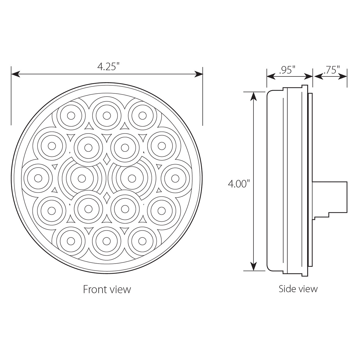 Fleet Series 4" LED Light with 3-Prong Round Plug