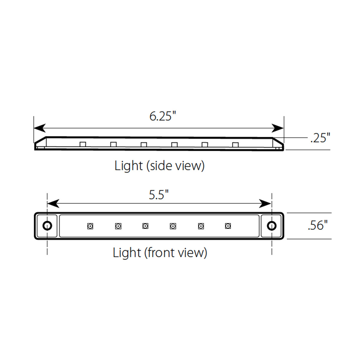 Ultra Thin LED Light Bar 6-1/4" L