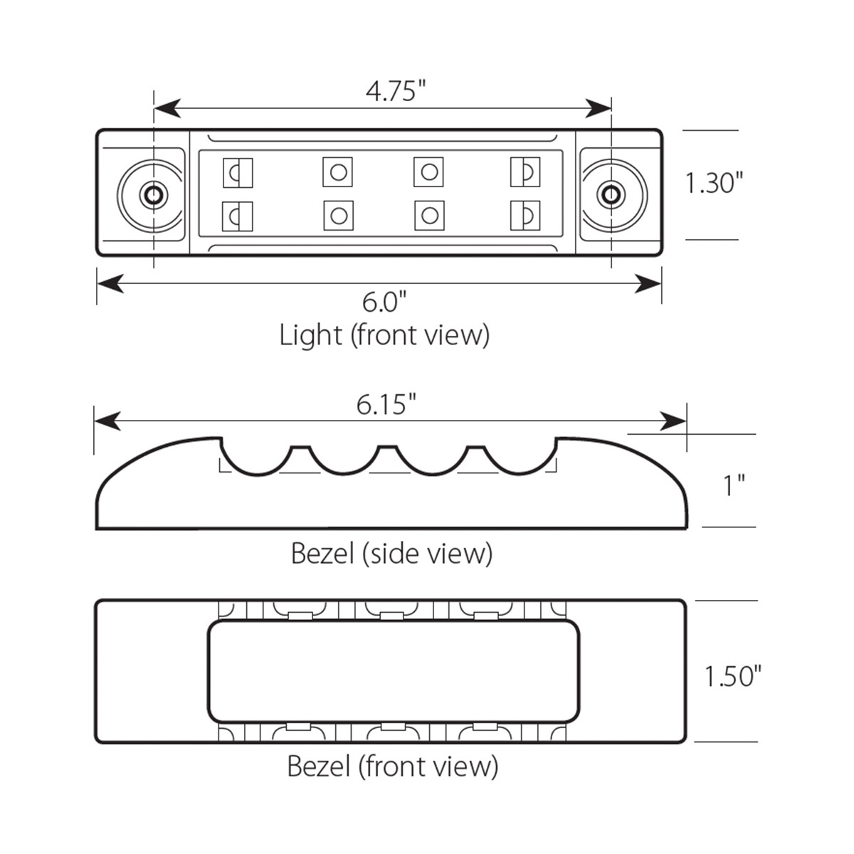 Rectangular Wide Angle LED Light