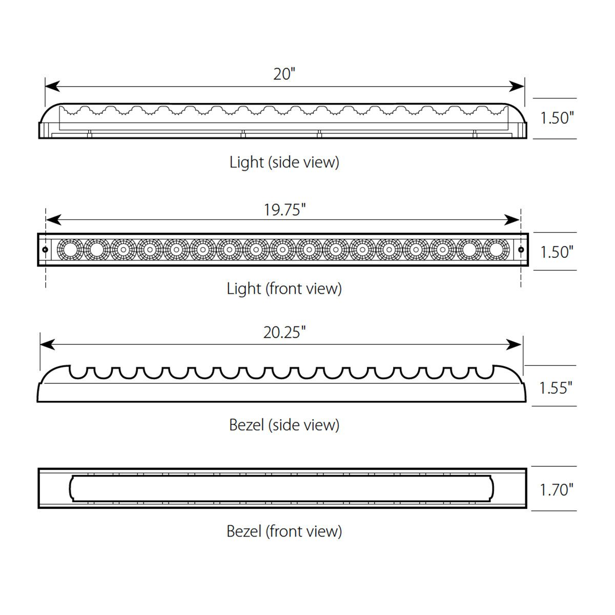 Spyder Series 20" LED Single Row Light Bar