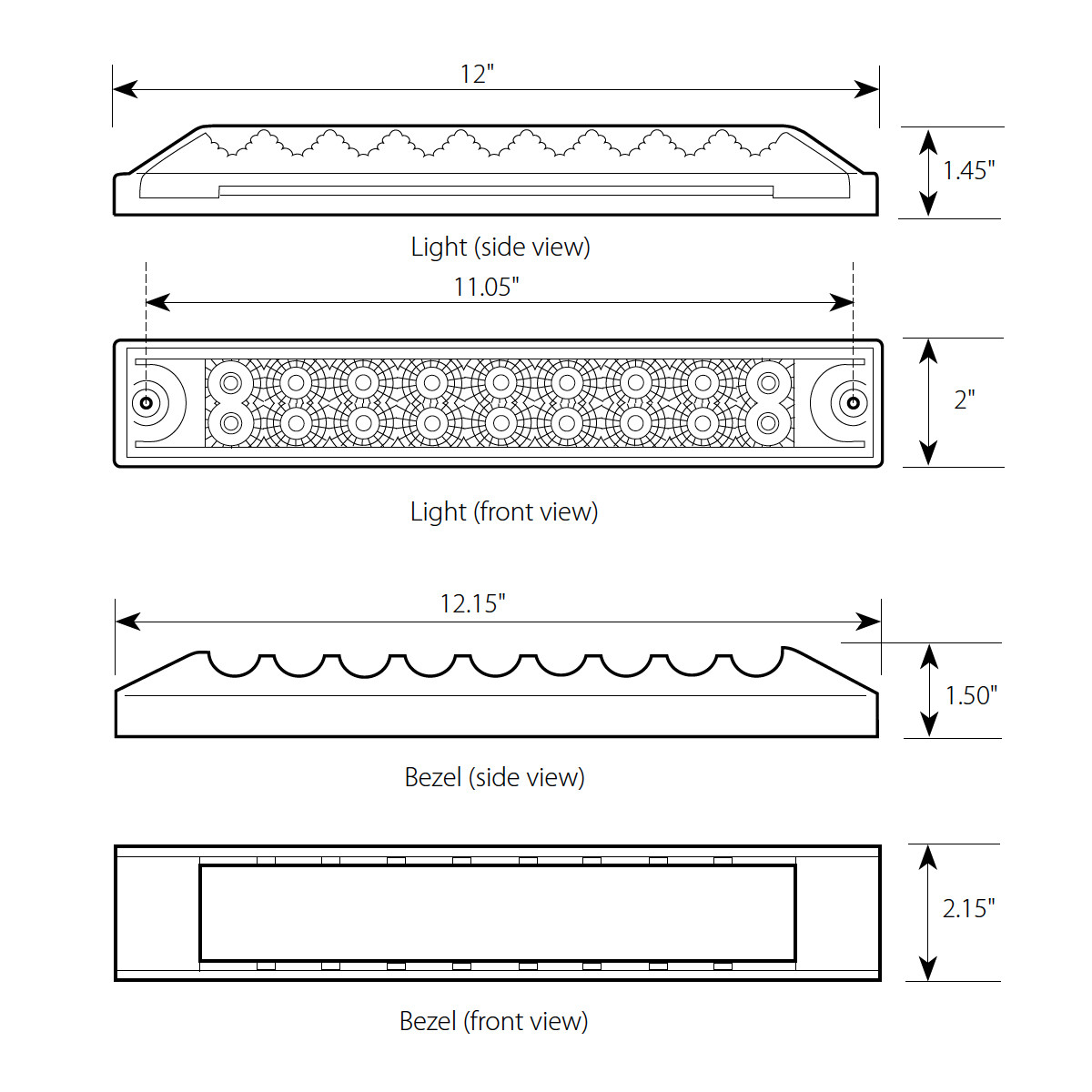 Spyder Series 12" LED Double Row Light Bar