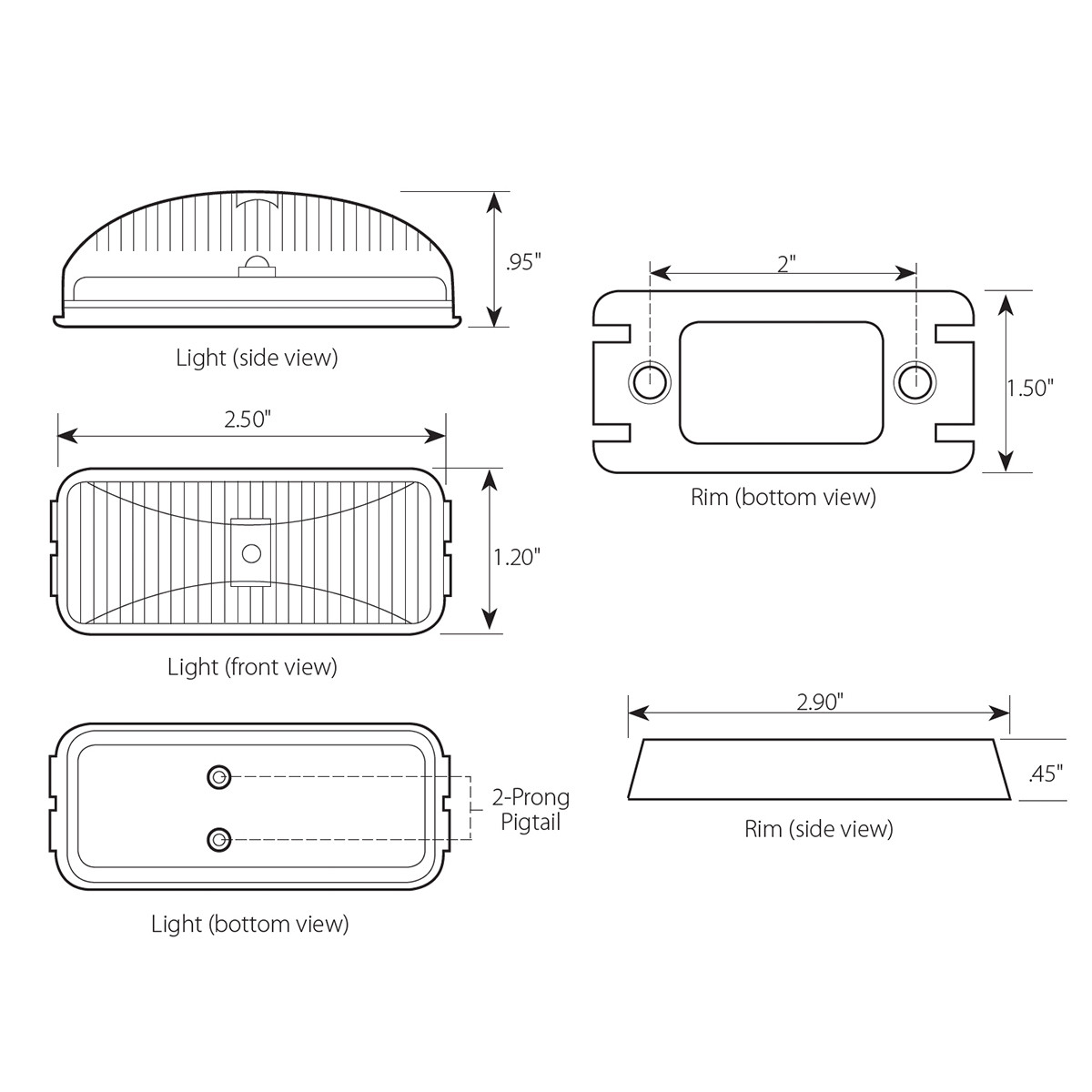 Fleet Series Small Rectangular LED Light