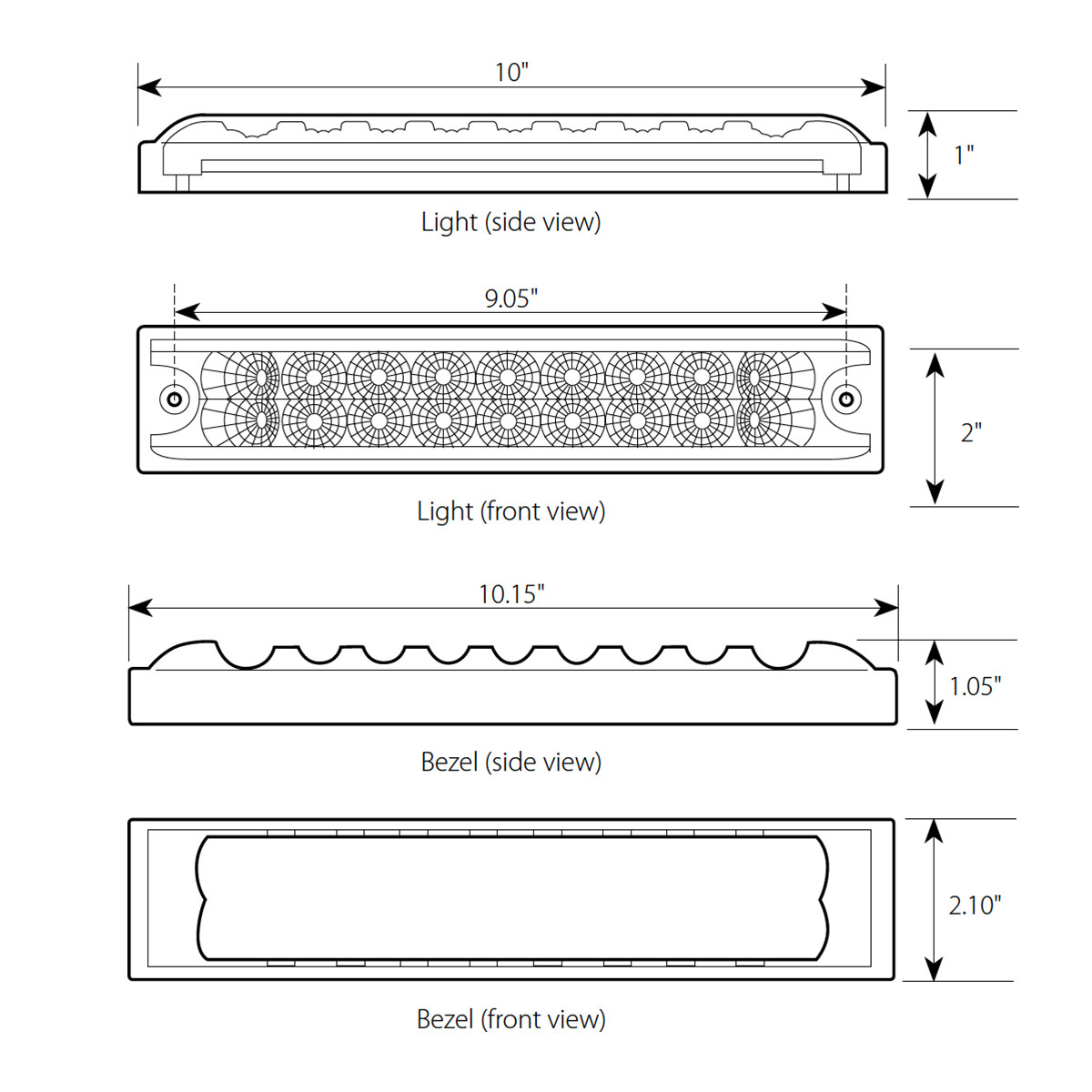 Spyder Series 10" Low Profile LED Double Row Light Bar