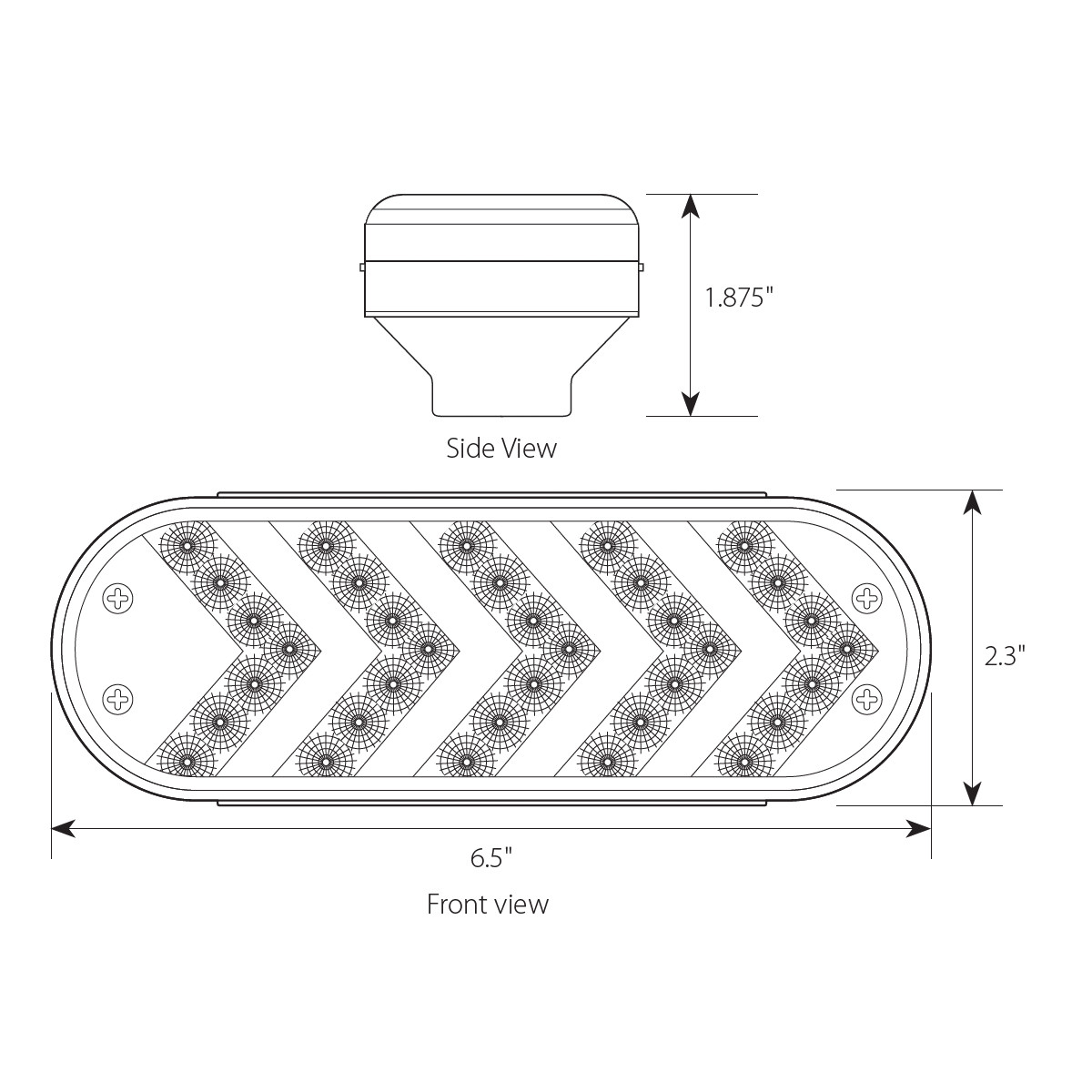 Spyder Series Oval Sequential Arrow Mid-Turn LED Light