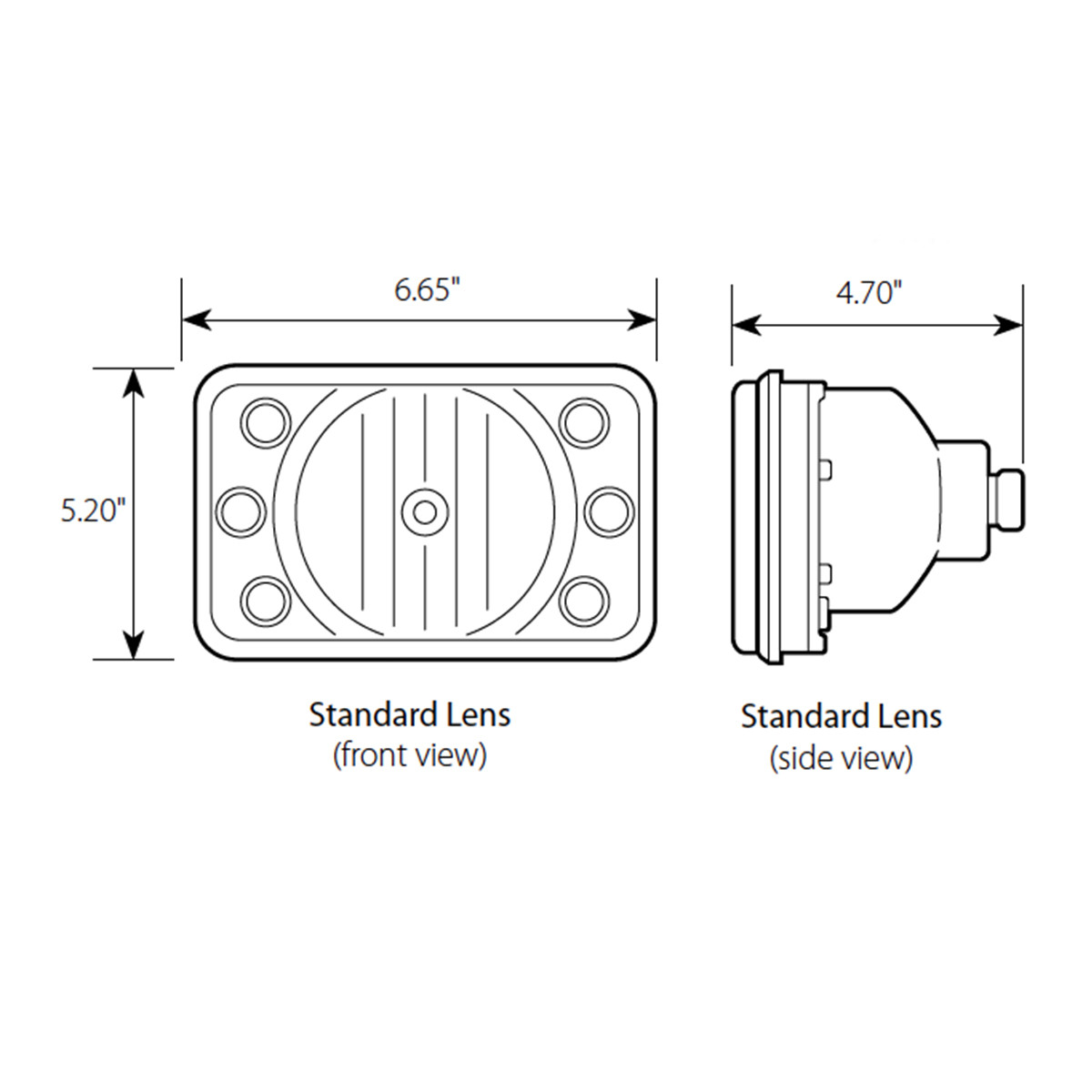 Rectangular Halogen Headlamp