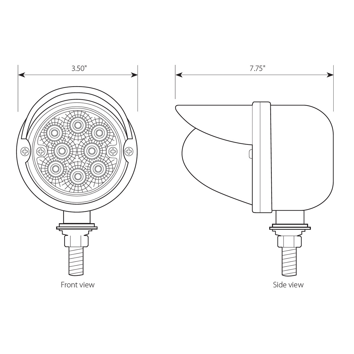 Spyder Series Single Face LED Light with Visor