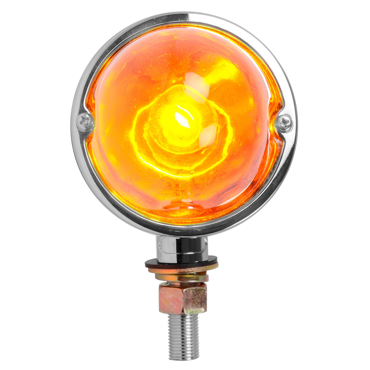 Single Face Chrome Die Cast Auxiliary Color Glass Lens Light