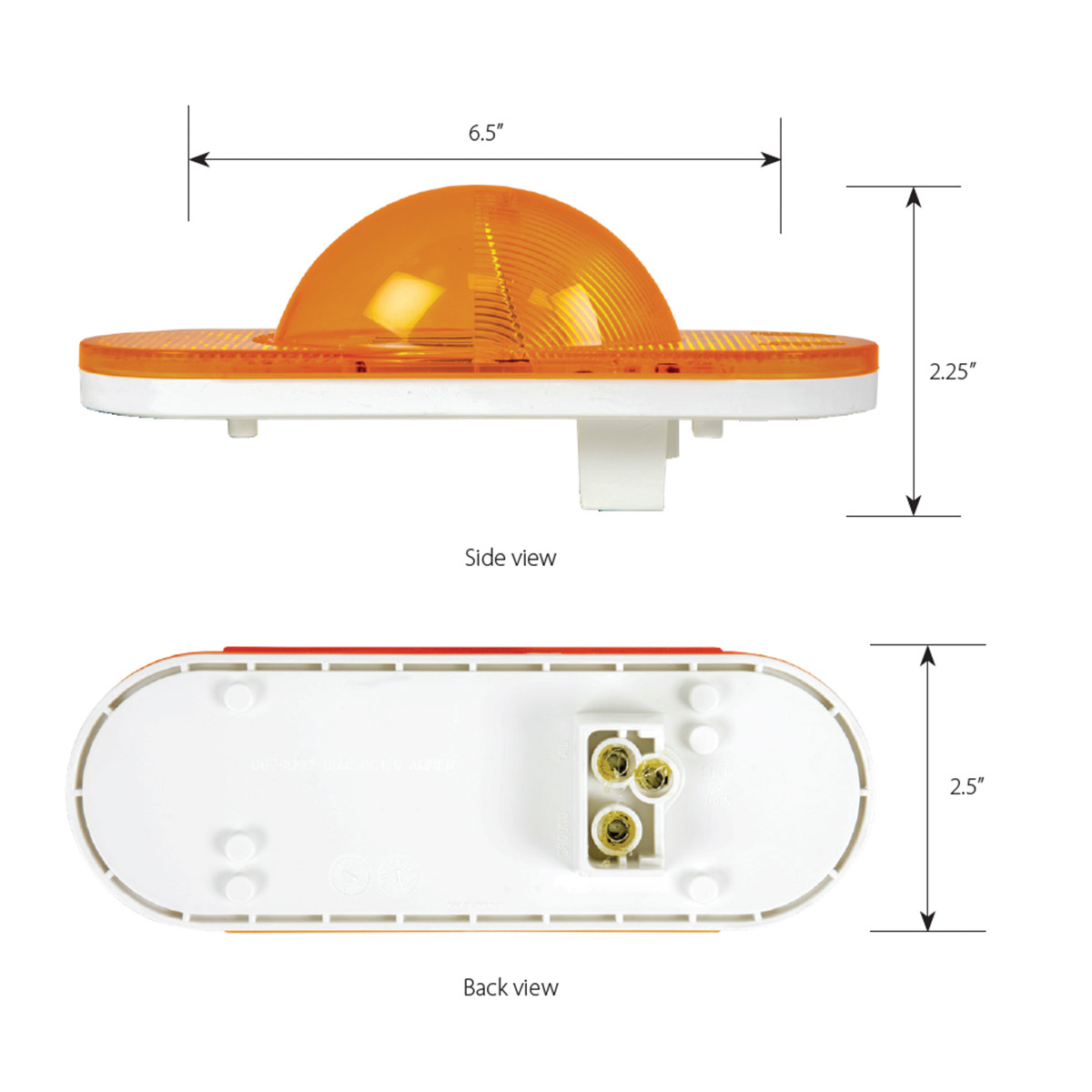 Oval Side Turn & Marker LED Light with Reflector