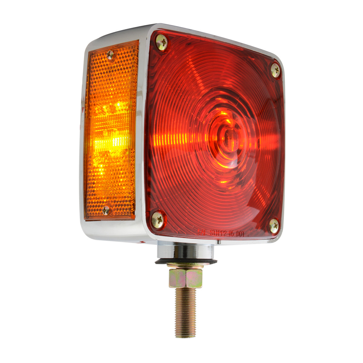 Square Double Face Pedestal Light w/ Side Marker