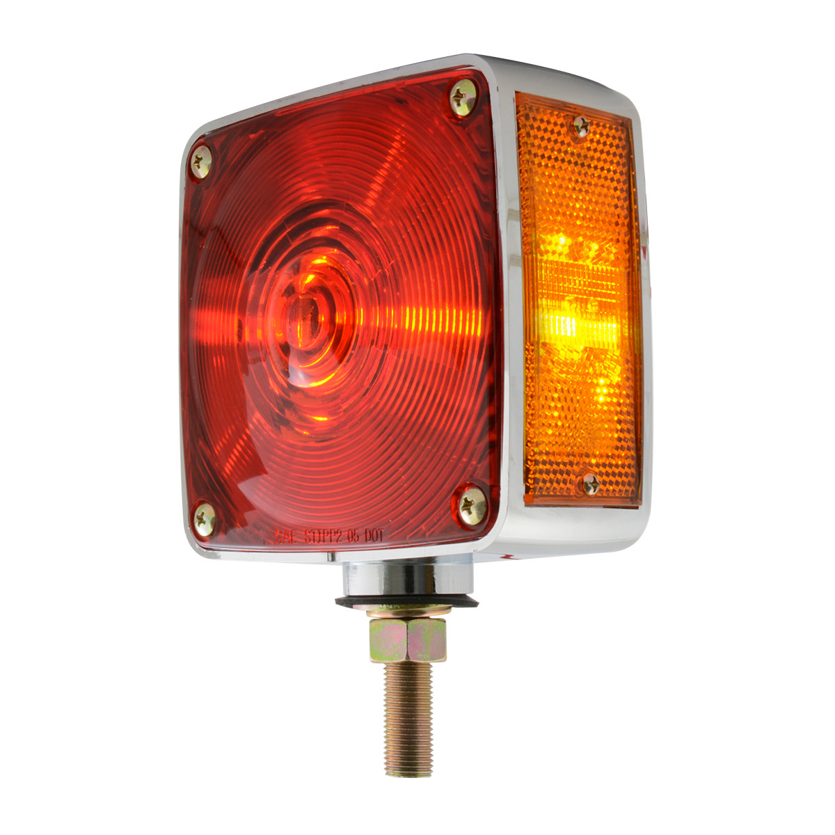 Square Double Face Pedestal Light w/ Side Marker