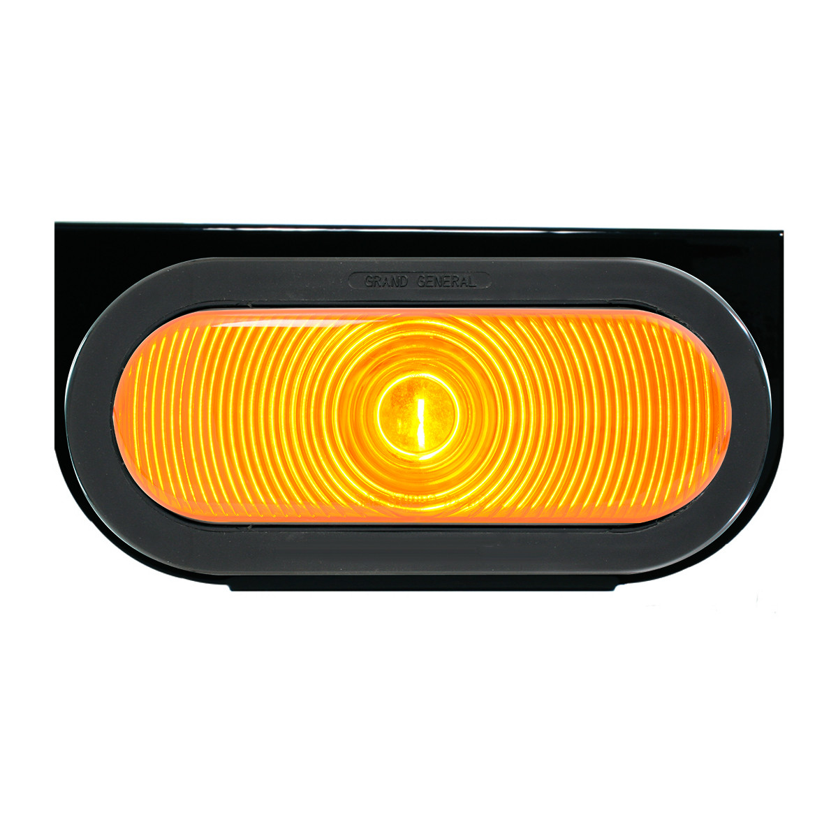 Black Steel L Bracket with Single Large Oval Light