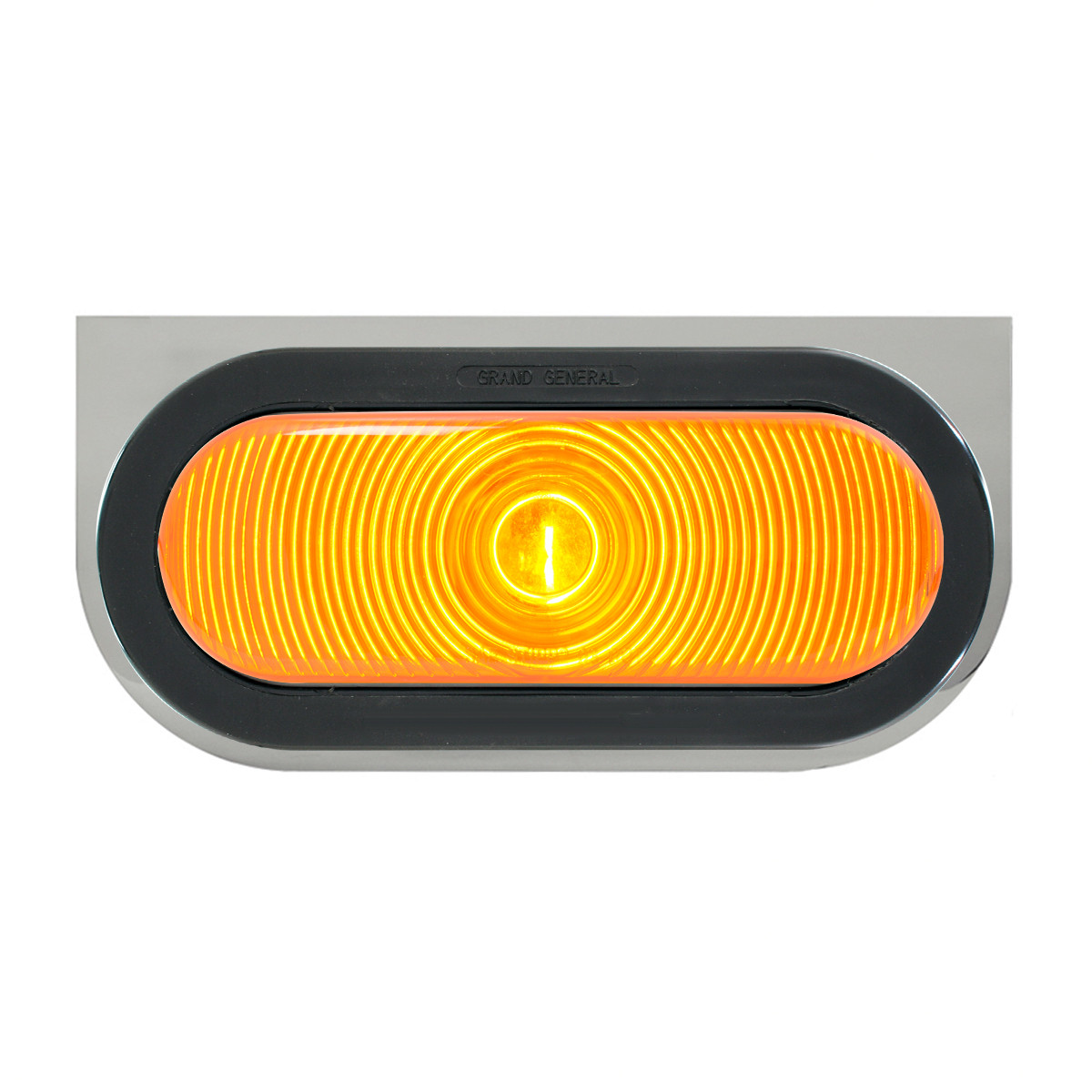 Chrome Steel L Bracket with Single Large Oval Light