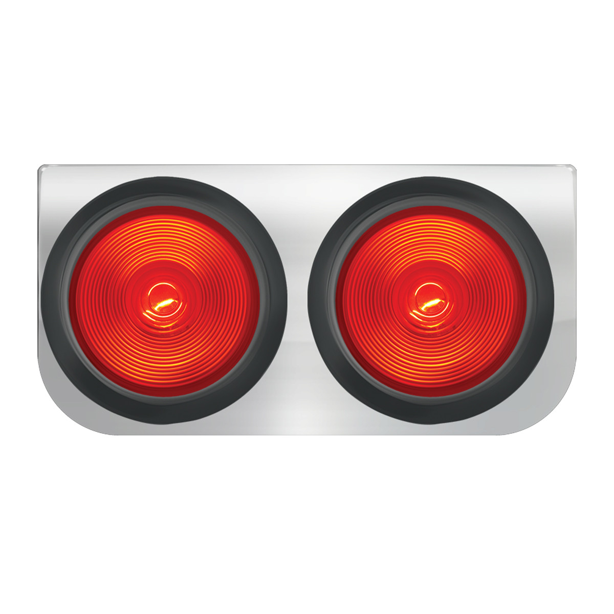 Chrome Steel L Bracket with Dual 4" Round Lights