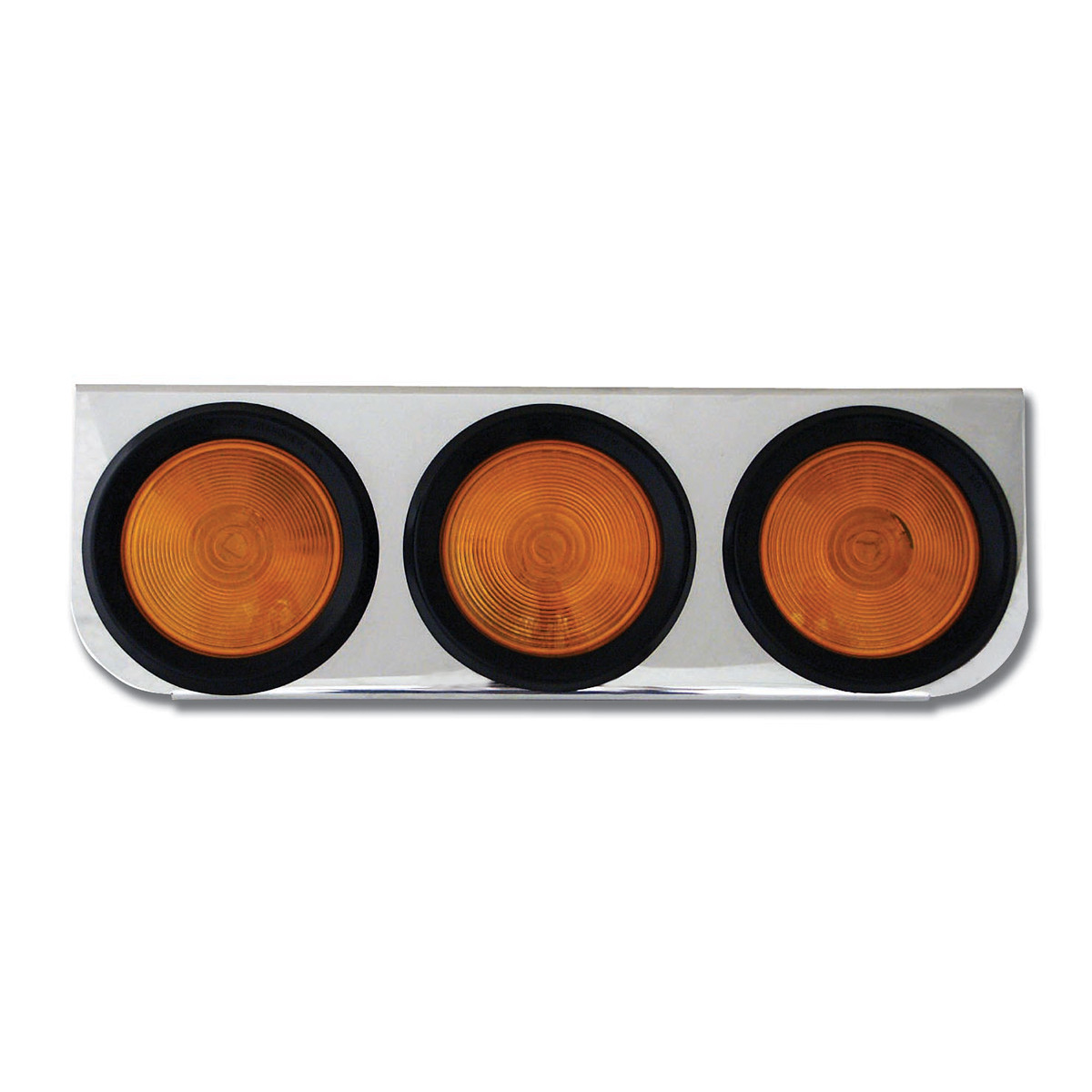 Chrome Steel L Bracket with Triple 4" Round Lights