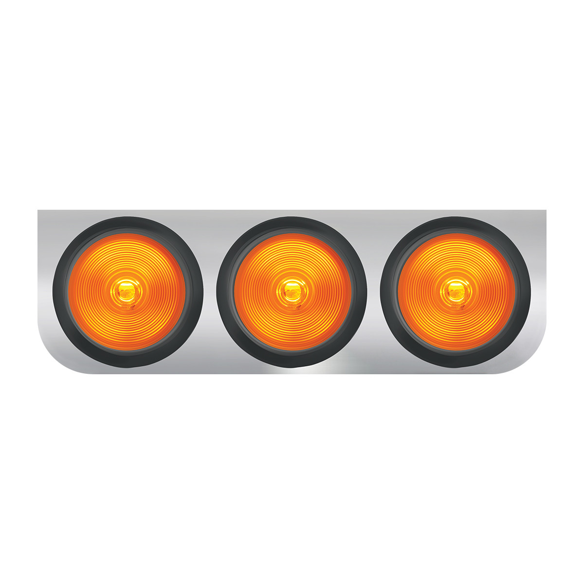 Stainless Steel L Bracket with Triple 4" Round Lights