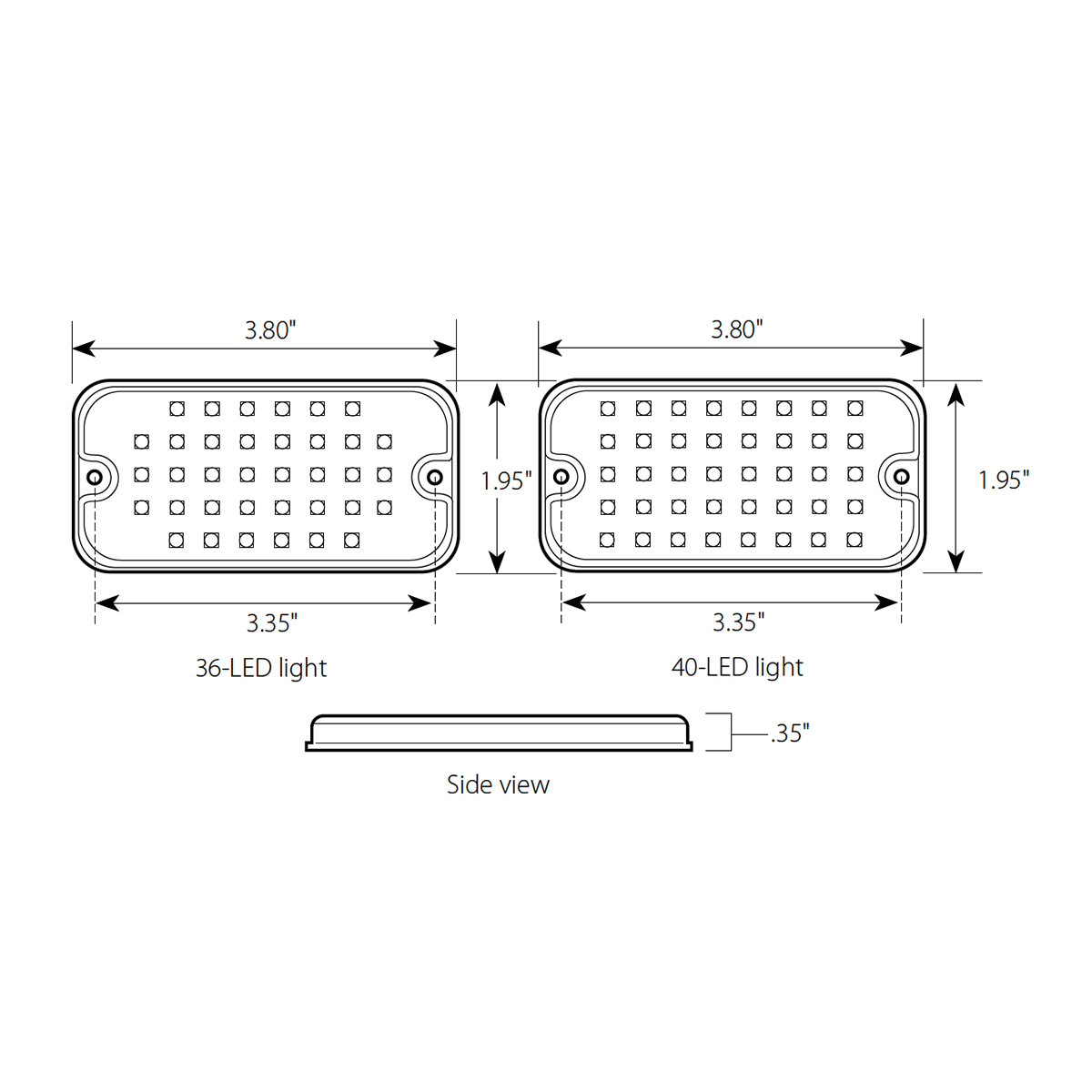Ultra Thin Rectangular Strobe LED Light