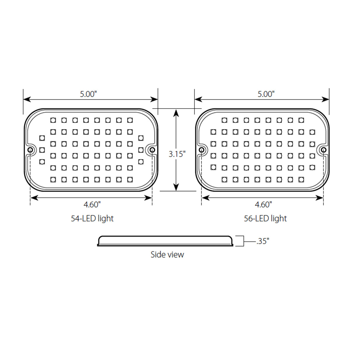 Ultra Thin Large Rectangular LED Strobe Light