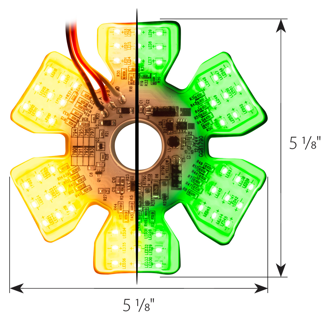 Ultra Thin Hex Air Cleaner Dual Color LED Light