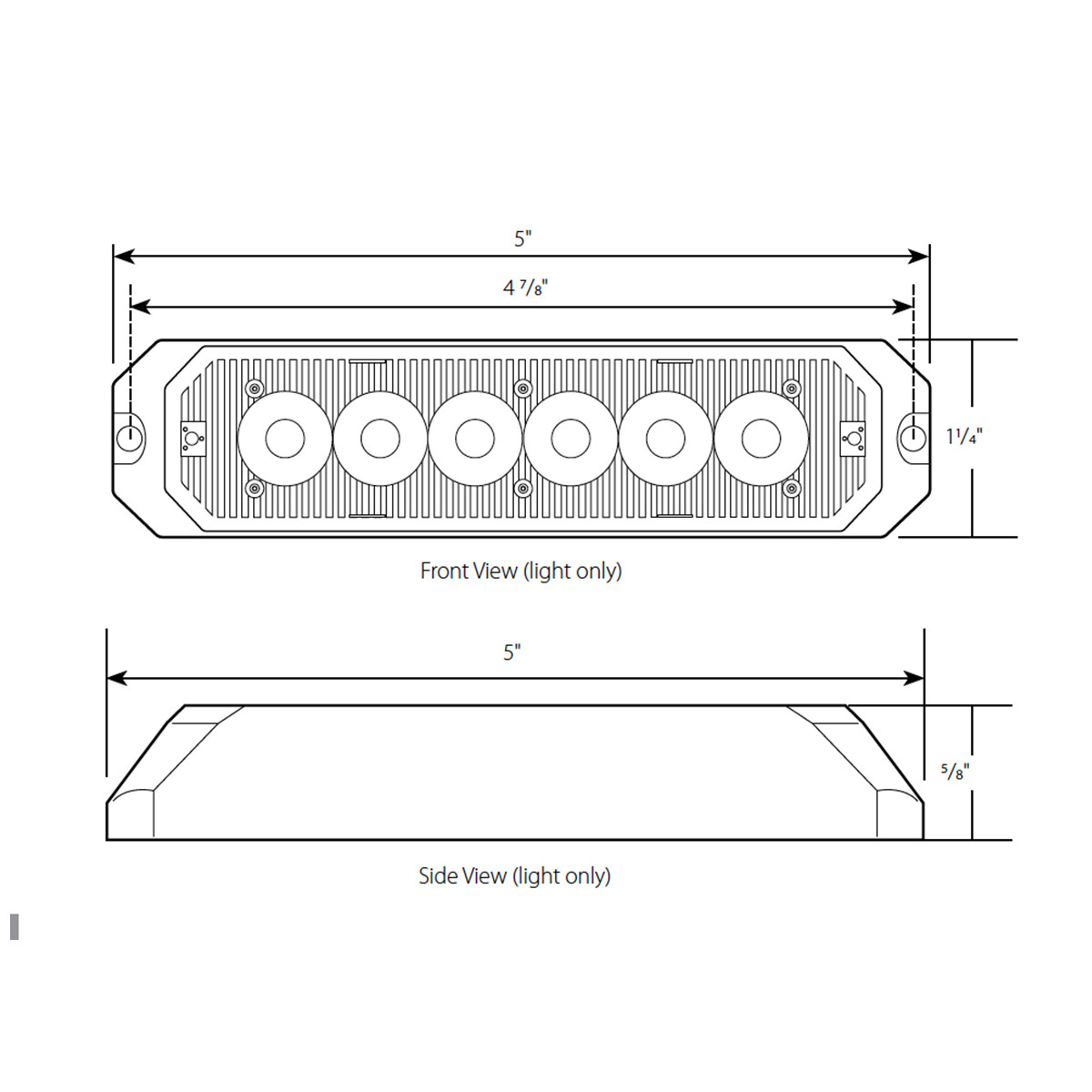 Medium Rectangular LED Strobe Light 5" L