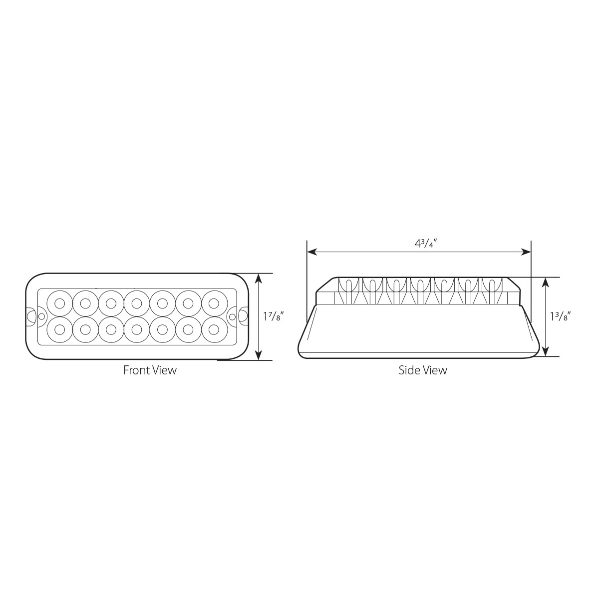 Medium Rectangular 14 LED Strobe Light w/ Aluminum Base