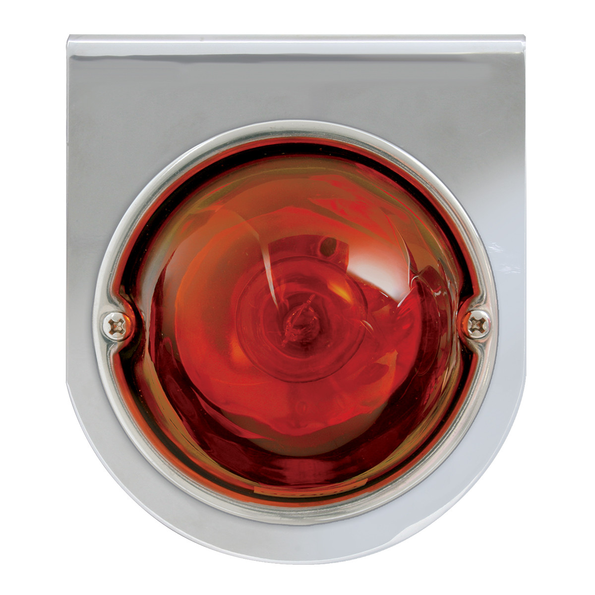 Chrome Steel L Bracket w/ Single 3-1/2" Round Light, Dual Functions