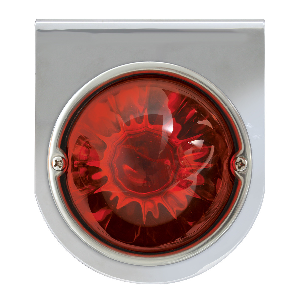 Chrome Steel L Bracket w/ Single 3-1/2" Round Light, Dual Functions